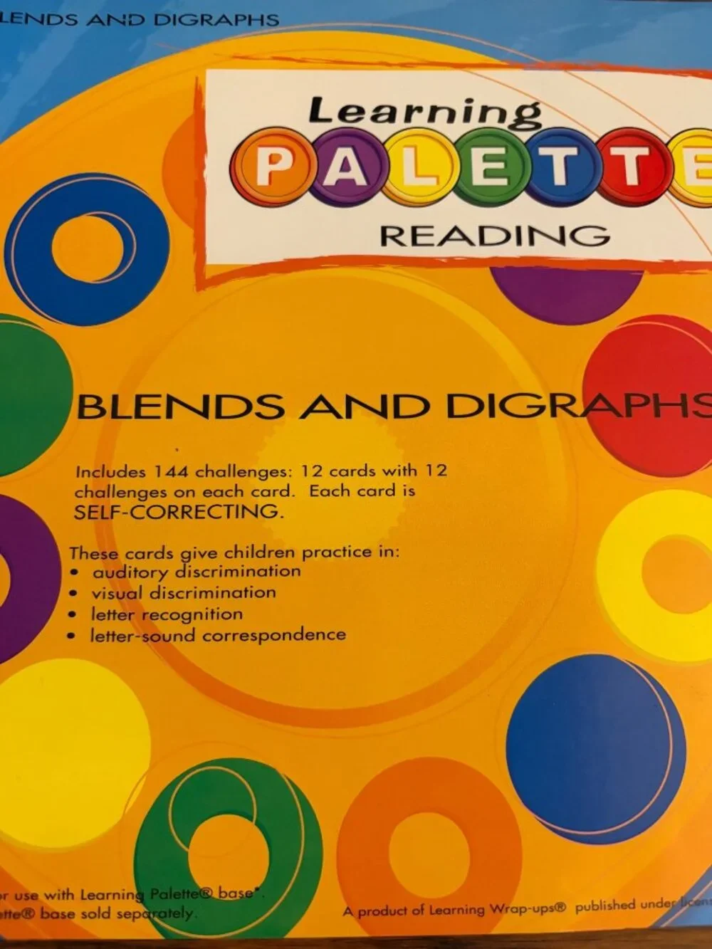 Learning Palette Reading Set 2 Bases & 8 Card Packs Grades 1-2 Set B S3